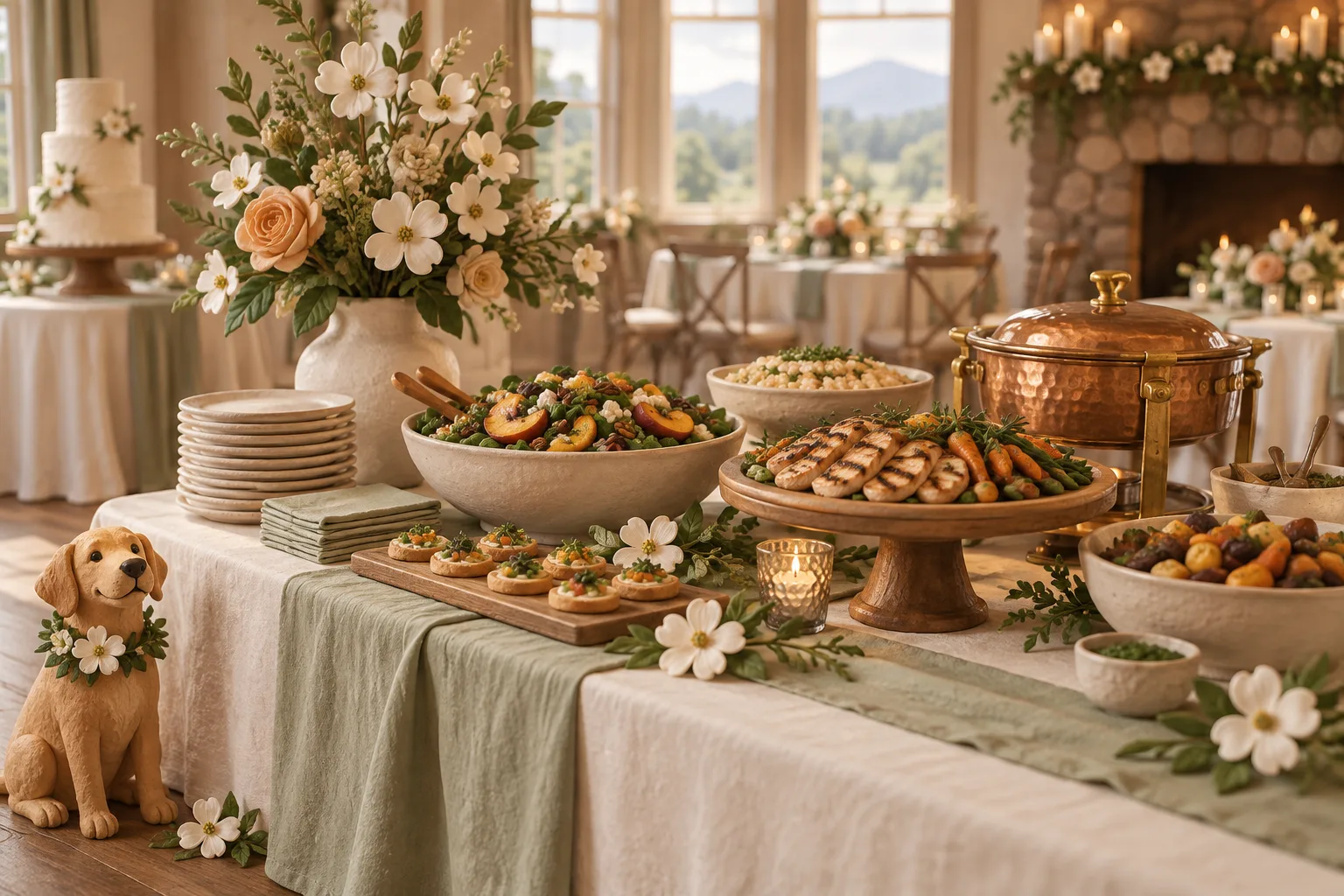 NC Wedding Guide clay illustration for Scarborough Fare Catering; not vendor portfolio work